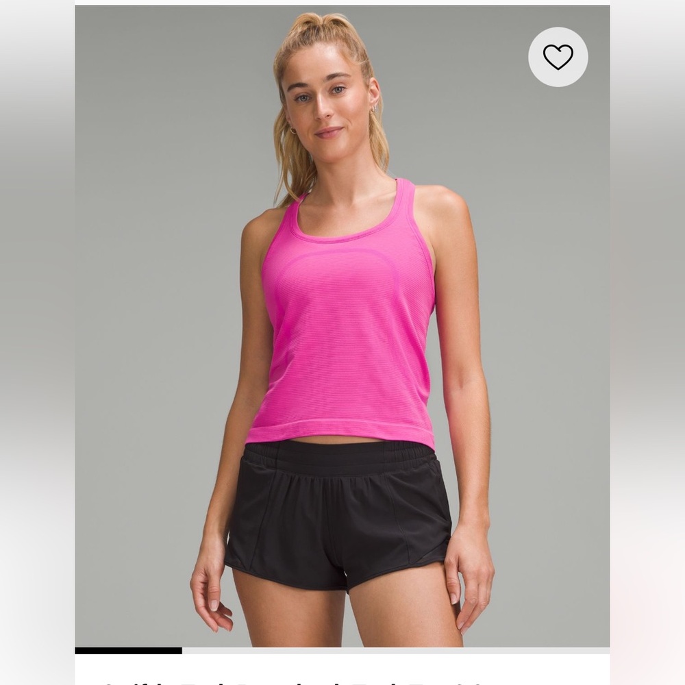 Lululemon Swiftly Tech Racerback Tank Top 2.0 waist length sonic pink
